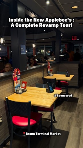 April | NYC Food Commentator on Instagram: "@applebees just got a fresh new look! Join me as I check out their stunning renovation and see what’s new on the menu 😮‍💨🔥 #applebees #ad #sponsored #restaurantmakeover #bronxfoodie #bronxterminalmarket #applebeesdrinks #comfortfoods #familyfriendlydining"