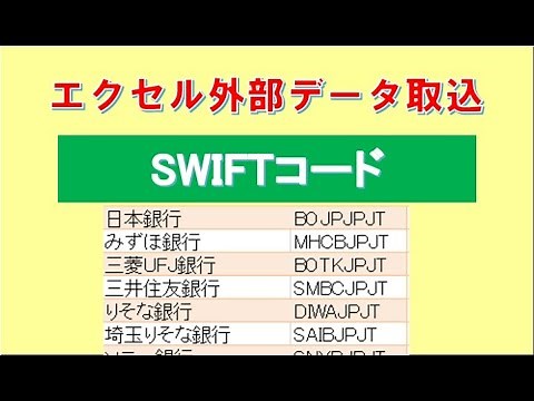 銀行のSWIFTコードを取り込む