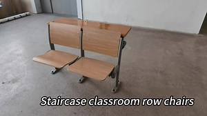 Hot Sales Lecture Classroom Hall Wooden Desk and Chair Folding Audience Auditorium Chair Lecture Theatre Chairs