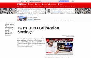 LG B1 OLED Calibration Settings