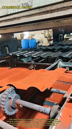Amazing Concrete Roof Tile Manufacturing Process | Automatic Roof Tile Coating Machine