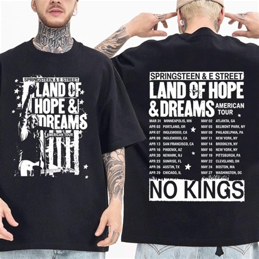 Bruce Springsteen Tour 2026 T-shirt, Bruce Springsteen Land of Hope & Dreams Tour Shirt, Bruce Springsteen Fan Gift, Bruce Springsteen Merch - Etsy