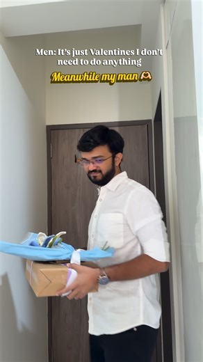 Aditi & Varad | REAL LIFE ROM-COM ✨ on Instagram: "You think you are asking for too much until you find a man who does it all naturally 💕🌸🪻✨ Varad got it all customised from @leegiftsandletters 🎁🥳 . . (Collab, mini vlog, couple challenges, couple content, kokan vs satara, husband and wife, married couple, relatable couple, couple on instagram, viral content, mumbai couple, couple reels, valentines day, valentine gifts, surprises, customised gifts, crochet flowers)"