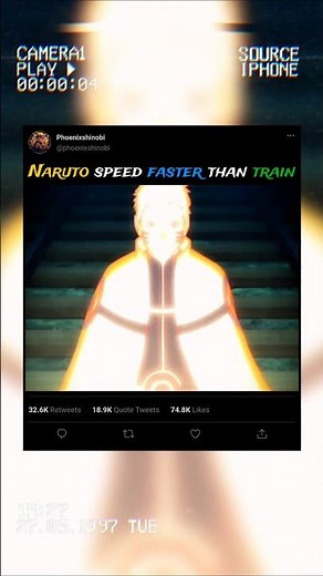 Naruto speed faster than train #anime#naruto