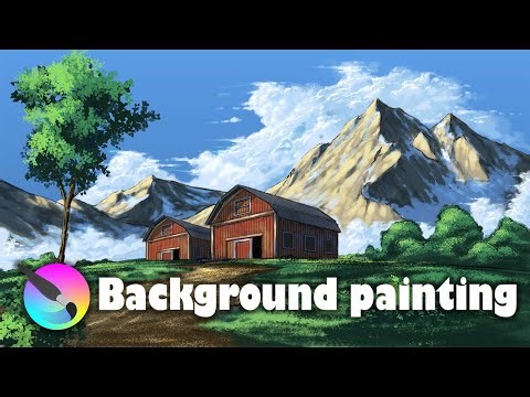 BACKGROUD PAINTING IN KRITA | LANDSCAPE PAINTING FOR ANIMATION IN KRITA #SKETCHES #backgroundpaint