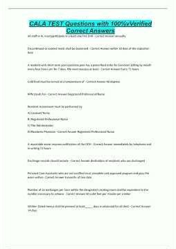 CALA TEST Questions with 100vVerified Correct Answers1584