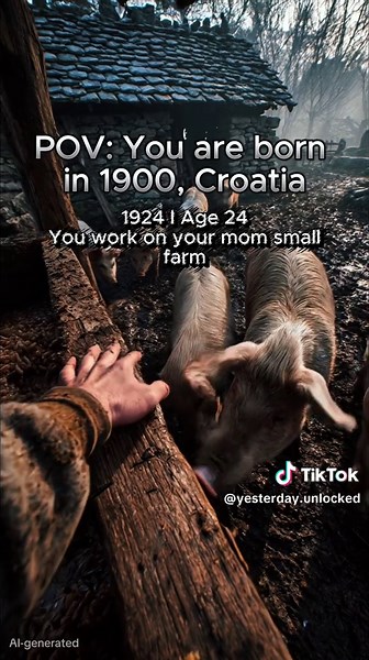 POV: You are born in 1900 in Croatia! #croatia #croatianhistory #yugoslavia #historytok #historytime #cinematicPOV #viralpov #aigenerated