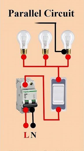 Parallel Circuit Connection Diagram #electrician #HouseWiring #electronicsengineering #Industrial