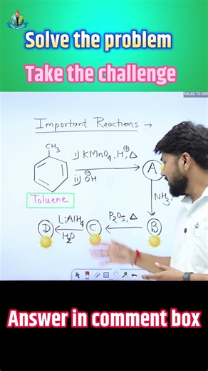 Organic Chemistry का Important Reaction Chain 🔥 | Toluene Conversion | #jet #cuet #cuetexam