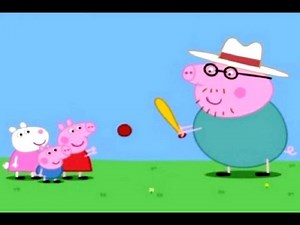 Peppa Pig Playing Bat and Ball with Daddy Pig & George Pig - Peppa Pig Gameplay