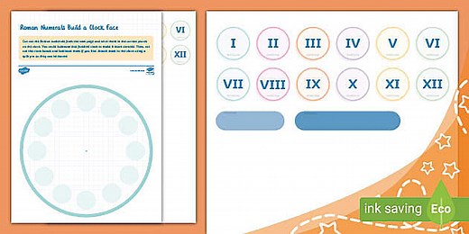 Roman Numerals Build a Clock Face (Ages 7 - 8)