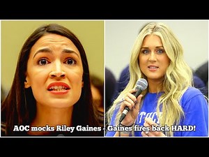 AOC mocks Riley Gaines over NCAA swimming career; Gaines claps back.