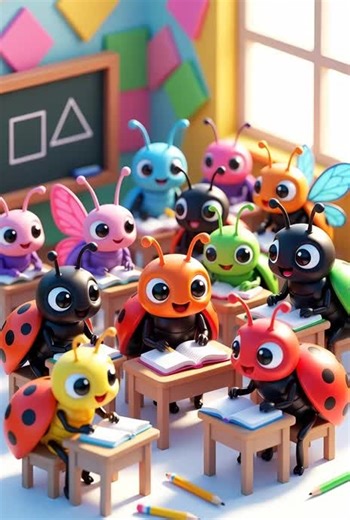 Cute Ants Having Fun in School