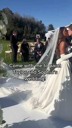 Comw with me to paint Taylor Watts and Sophia Hills wedding! #liveweddingpainting #liveweddingpainter #weddingpainting #weddingpainter #livepainting #livepainter