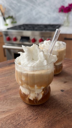 Coconut coffee inspired by Cong Ca Phe in Vietnam✨ ▪️13.5 oz. Can Full-Fat Coconut Milk, frozen in an ice cube tray▪️2 Cups Ice▪️1 Cup Whole Milk▪️1/3 Cup Sweetened Condensed Milk▪️1 Cup Coffee, chilled (or cold brew)▪️ 1️⃣ To a high power blender, add the frozen coconut milk, ice, whole milk, and sweetened condensed milk. Blend for 1–2 mins, using a tamper to press the ingredients toward the blade, until it is well blended and turns into a smooth, thick slushy. (If your blender doesn’t have a t
