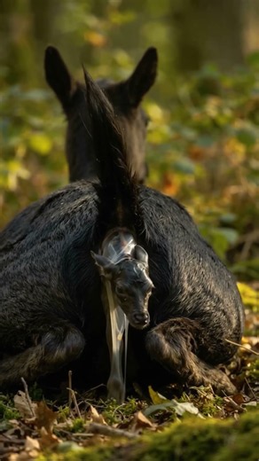 The Birth of a Rare Melanistic Fallow Deer 🖤🦌