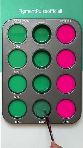 Color Mixing Experiment | Green + Pink at Different Ratios 🎨 #Shorts