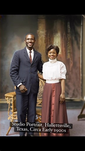 6.1K views · 356 reactions | A poised couple sits for their portrait in Hallettsville, Texas, the gentleman dressed sharply in a tailored suit and the lady elegantly styled in a high-neck blouse and long skirt. Taken by photographer Henry J. Braunig of the Fey & Braunig Studio in Hallettsville, Texas, circa early 1900s. #HallettsvilleTexas #HenryJBraunig #FeyAndBraunigStudio #TexasHistory #AntiquePortrait #AmericanHeritage #VintagePhotography #Early1900s | Memory Lane Photos | Facebook