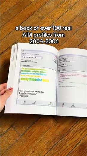a book of over 100 real AIM profiles from 2004-2006