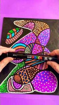 Art class: How to make colorful geometric designs with Posca markers. #artclass #artinstruction