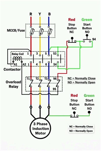 Dol stater power and control diagram #CircuitDiagram #industrial #control #electrician
