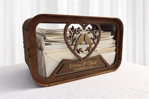 Personalized Wedding Card Box, Rustic Wooden Money Holder With Lock, Custom Envelope Box for Reception, Wedding Decor and Keepsake - Etsy