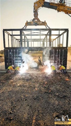 Two Container Houses Connected by a Glass Bridge 😳 #construction