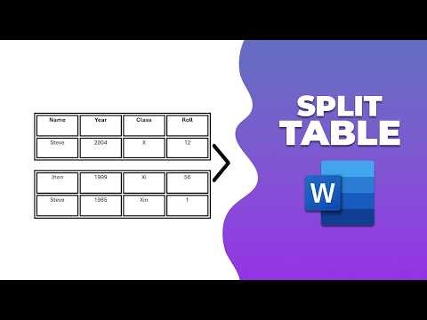 How to split table in word