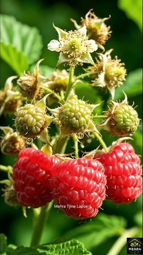 Amazing Raspberry Growth Time Lapse | Seed to Harvest in Seconds 🌱 | #shorts