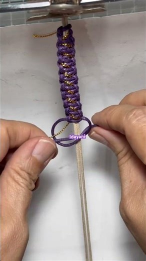 Simple macrame with a touch of gold in the center