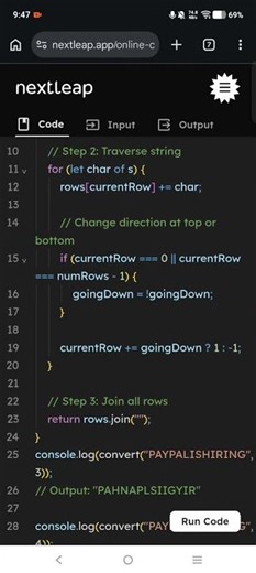 Zigzag Conversion Explained | Pattern-Based String Problem | JavaScript O(n) Solution