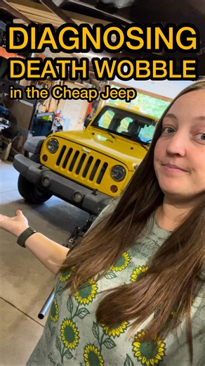 Becca Spalding on Instagram: "Hit a bump wrong on the highway the other day (Michigan road problems), and the Cheap Jeep went into serious death wobble. I had to work my way over to the shoulder and take the exit I was passing. It stabilized after that, but of course we knew we needed to fix the problem as soon as we got home. The track bar is ALWAYS the first thing we check because it’s the most common cause of death wobble, in our experience. Which proved to be true again today. Remember, you 