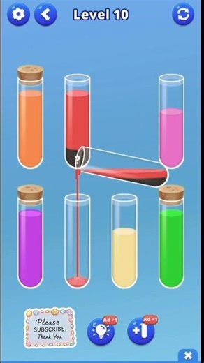 Water Sort Level 10 Puzzle Speed Run (No Mistakes)