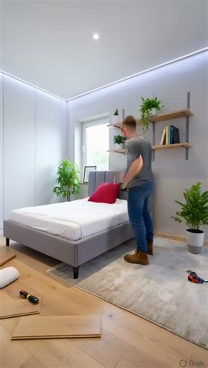 super fast renovation | a man turn a room into a paradise