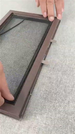 Attaching wire mesh tightly onto the window frame using tools #popular #construction #work #skills