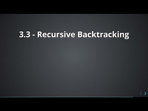 3.3 - Recursive Backtracking