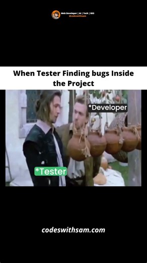 When Tester Finding Bug In Project | Codeswithsam #coding #programming #developer