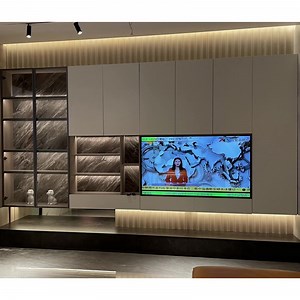 [Hot Item] TV Stand Cabinet LED Light High Gloss LED Floating 1 Drawer TV Stand Cabinet Unit Furniture