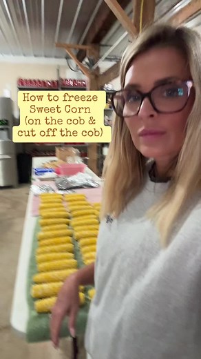 How to freeze sweet corn both on the cob and cut off the cob! #gardening #freezingcorn #gardengoodies #harvesting #corn #sweetcorn #fyp