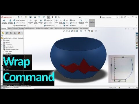How to Use Wrap Command | SOLIDWORKS - Wrap Feature | Wrap Command SolidWorks Tutorial for Beginners