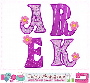 Alphabet Monogram Embroidery - Floral Font Applique for Easter Gifts 2689 - Etsy Canada
