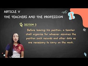Article 5 - CODE OF ETHICS FOR PROFESSIONAL TEACHERS