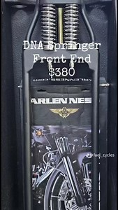 🔥 DNA SPRINGER FRONT END — ON SALE NOW at FUEL CYCLES 🔥 👎 Regular price $440 👊 Sale $380 ** 1 CHROME and 1 BLACK LEFT! ** If you’ve been waiting to give your Sporty or Big Twin that old-school attitude with modern strength…this is your sign. This DNA Springer is ready to transform your ride into a head-turning, road-eating machine 👇 ✅ Fitment Highlights Fits Sportsters 1986–2003 with 1" neck bearings – 20" from bottom tree to axle Fits Big Twins 1949–Present with 1" neck bearings (Except FX