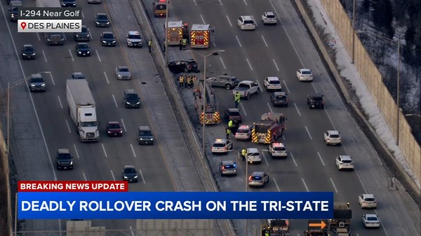 I-294 car crash: Eugene Robinson Jr. killed in rollover crash near Golf Road in Des Plaines, lanes closed: Illinois State Police