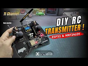 DIY 11 Channel RC Transmitter (BATMAN Edition) | ESP32 + nRF24L01 | Control Car, Drone & Robot