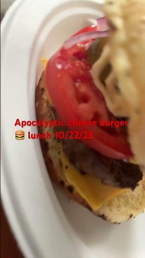 Apocalyptic 1/3 pd cheeseburger 🍔 lunch 10/22/25: #americancuisine ,#cheeseburger ,‪@chrisleon9769‬