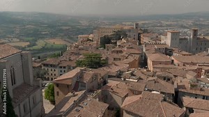 Todi, A Beautiful old Italian Hillside town, roman and Medieval history from an Aerial view point, Stunning place to visit in Italy