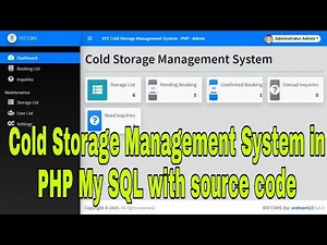 Cold Storage Management System in PHP My SQL with source code