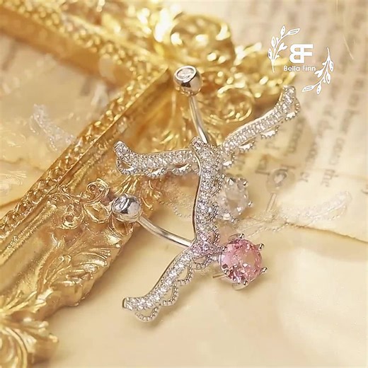 Lace Angel Wing Round CZ Stone Solid 925 Sterling Silver Belly Button Ring,belly Piercing,navel Bar,curved Barbell,navel Ring,gift for Her - Etsy UK