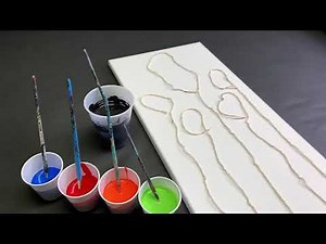 String Pulling BALLOON SHAPES? Fluid Acrylic Pour Painting! Wigglz Art Easy Beginners Technique..